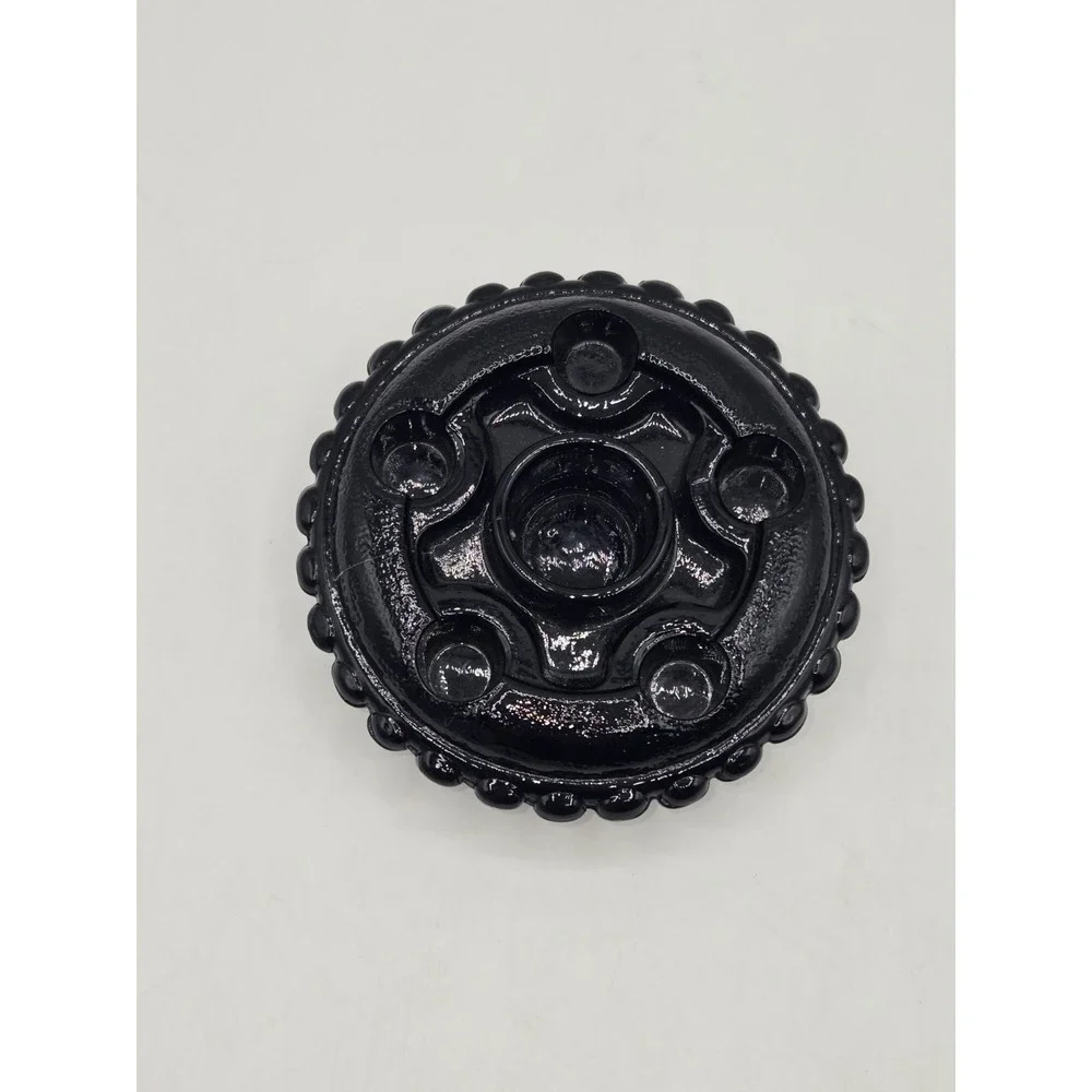 Fenton Black Glass‎ Hobnail Candleholder Ring Centerpiece